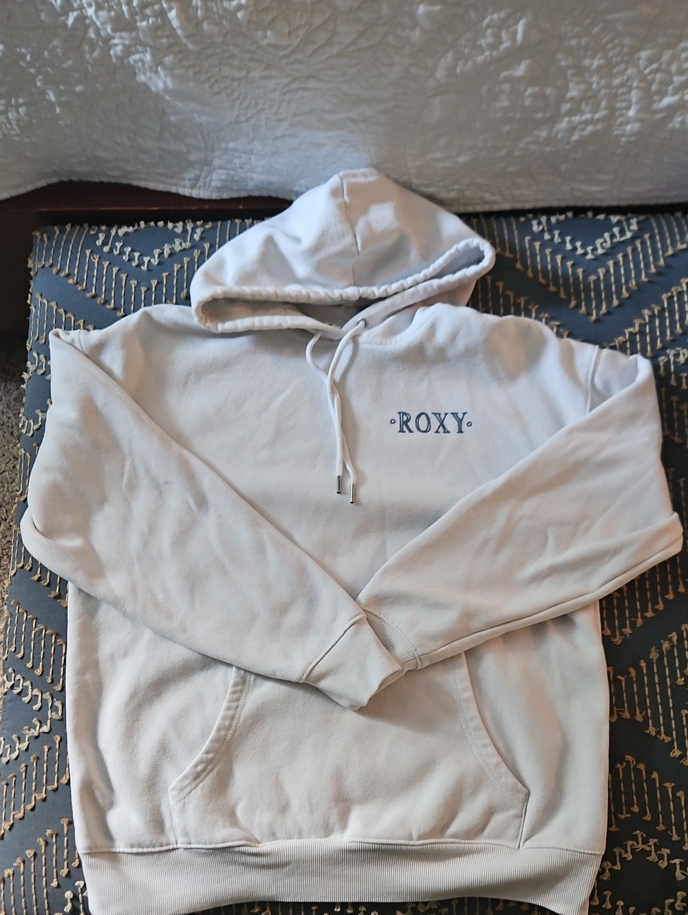 Roxy White Drawstring Hoodie